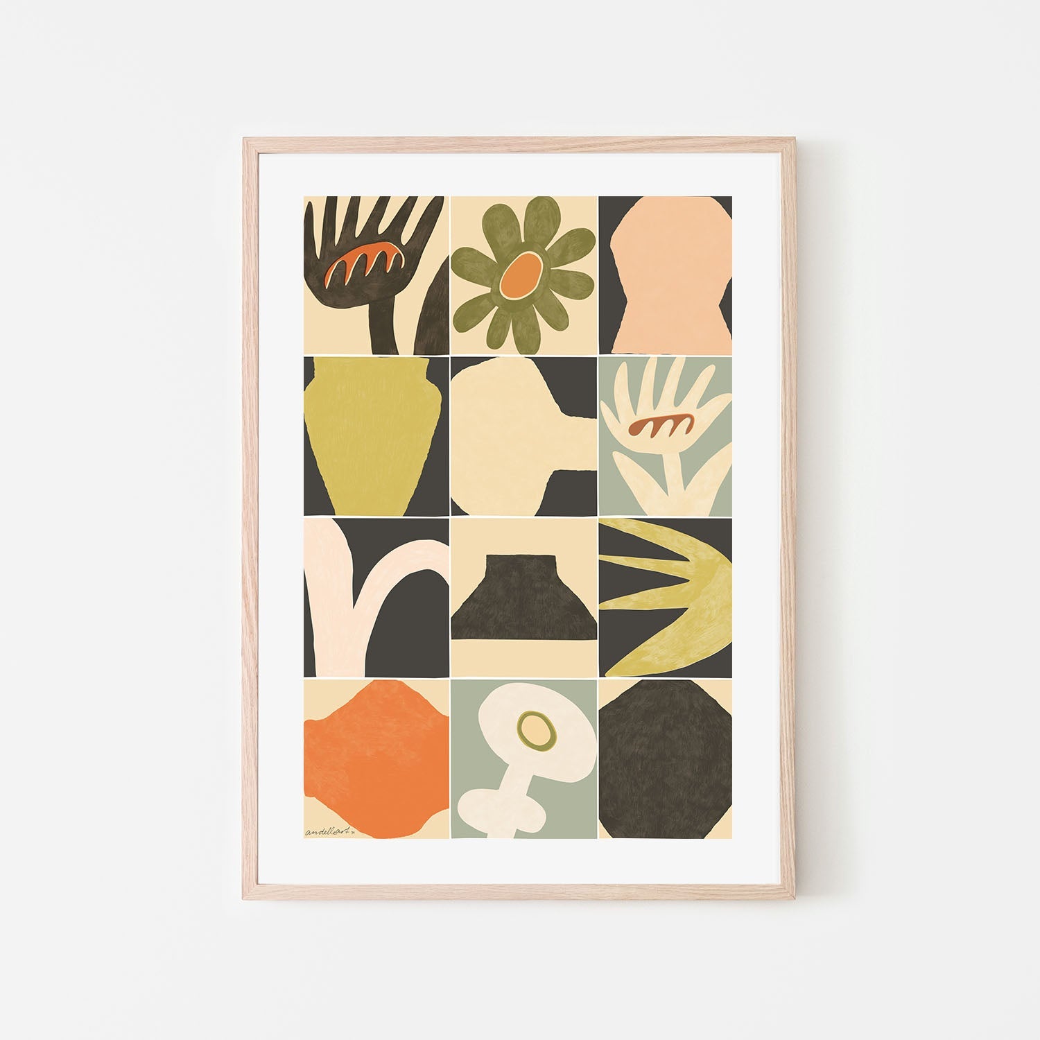 wall-art-print-canvas-poster-framed-Vintage Floral , By Andelle Art-6