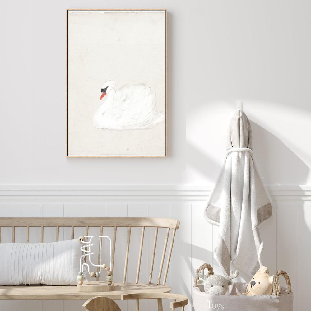wall-art-print-canvas-poster-framed-Vintage Swan Illustration , By Leah Straatsma-2