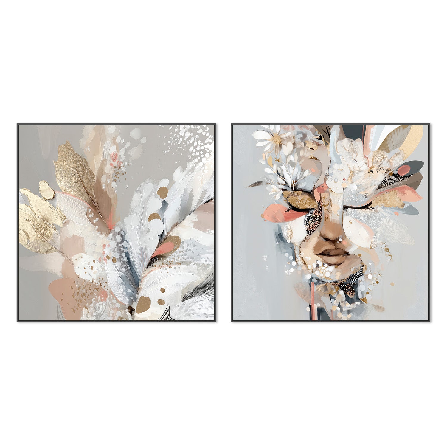 wall-art-print-canvas-poster-framed-Vivi, Left And Right, Set Of 2-3