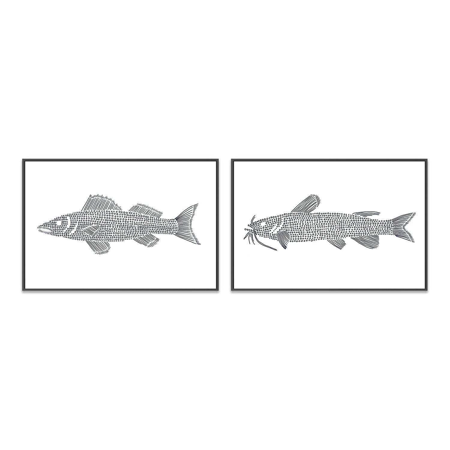 wall-art-print-canvas-poster-framed-Wall Eye-Cat Fish, Set Of 2 , By Jetty Home , By Jetty Home-3
