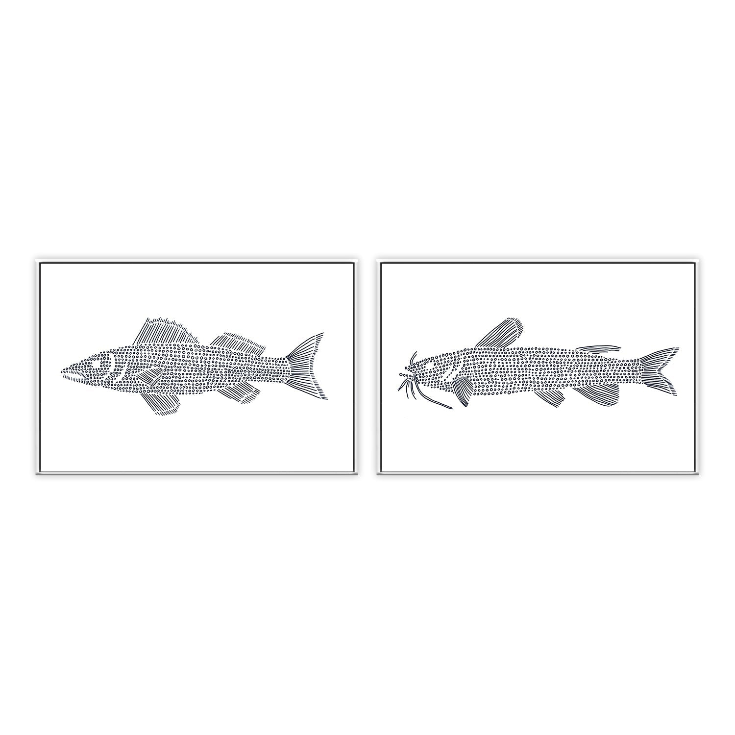 wall-art-print-canvas-poster-framed-Wall Eye-Cat Fish, Set Of 2 , By Jetty Home , By Jetty Home-5