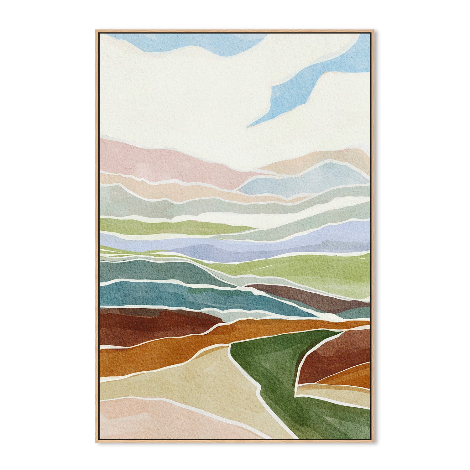 wall-art-print-canvas-poster-framed-Warm And Cool Landscape , By Nikita Jariwala-4