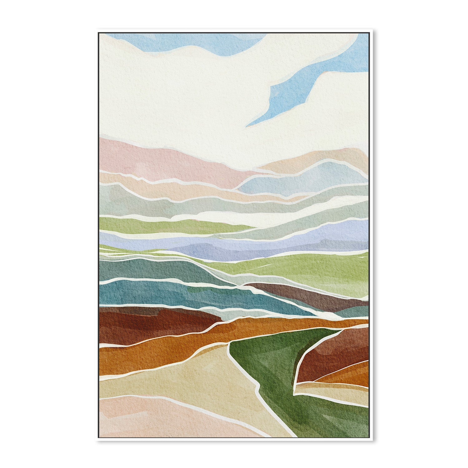 wall-art-print-canvas-poster-framed-Warm And Cool Landscape , By Nikita Jariwala-5
