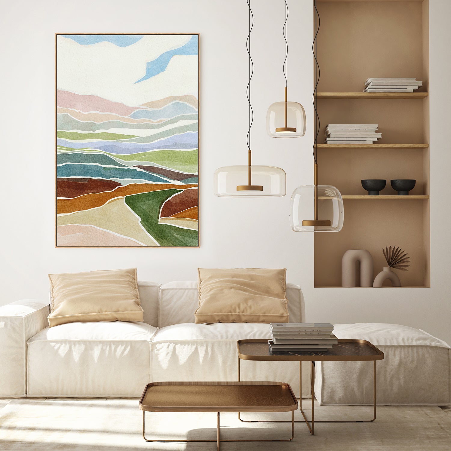 wall-art-print-canvas-poster-framed-Warm And Cool Landscape , By Nikita Jariwala-7
