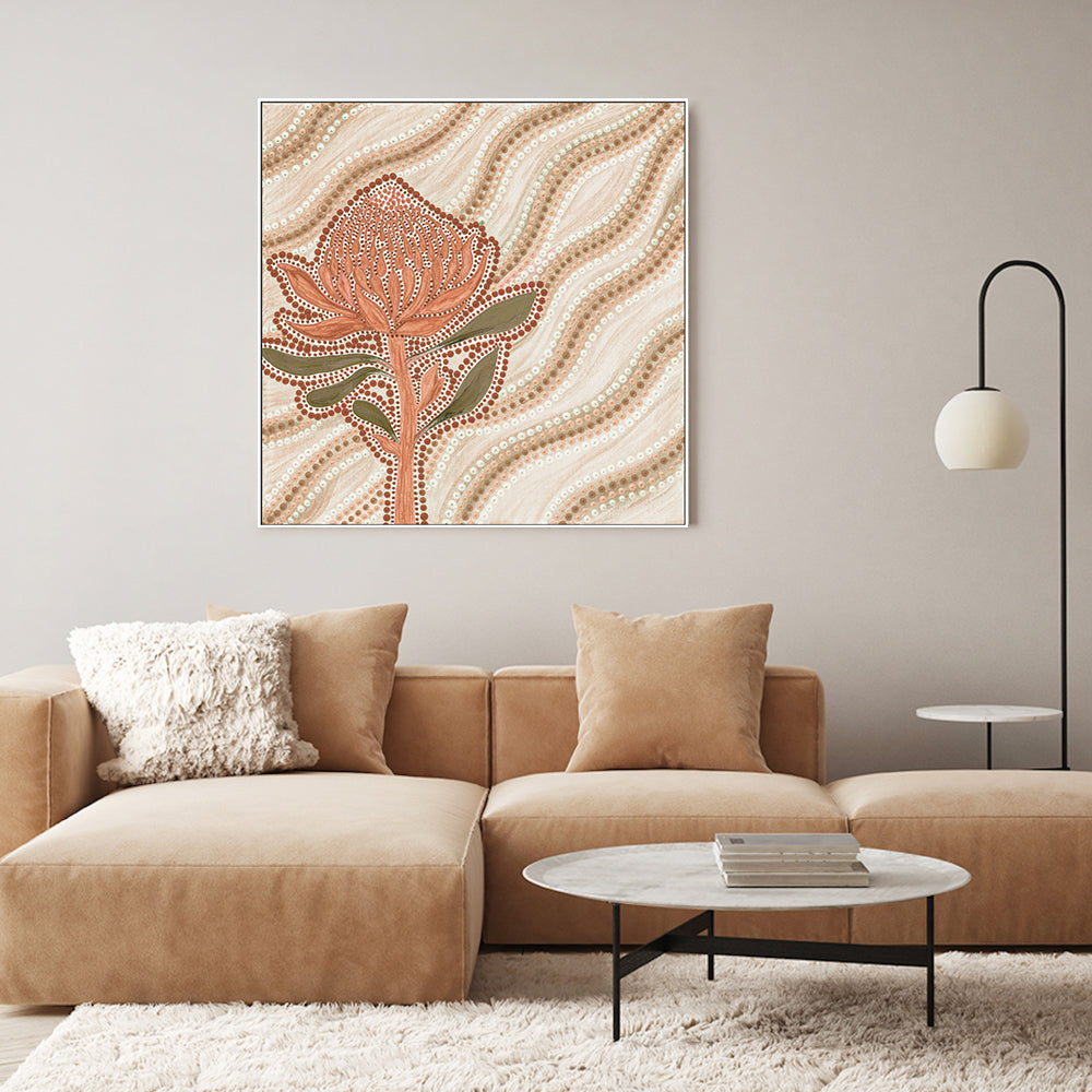 wall-art-print-canvas-poster-framed-Warratah Flame, Peach Tone , By Domica Hill-7