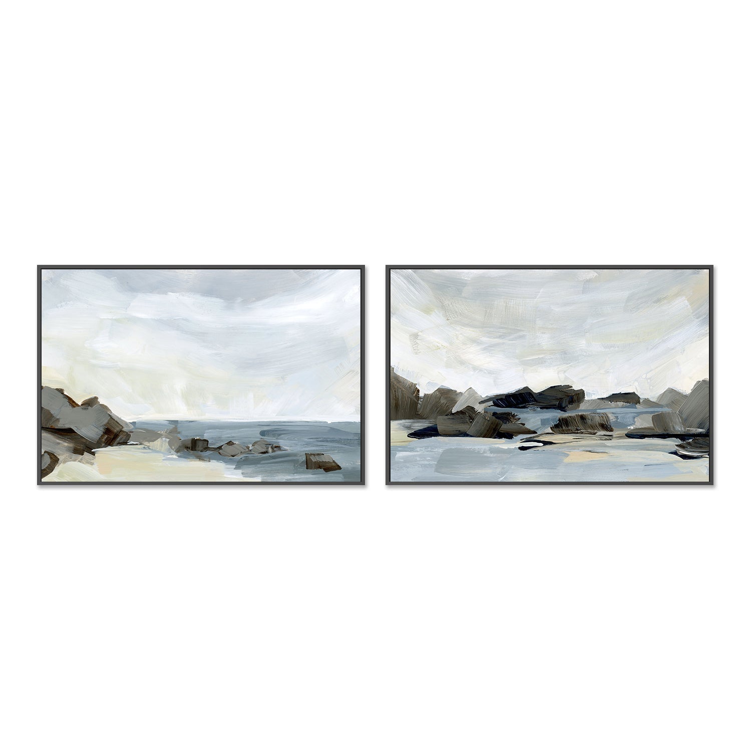 wall-art-print-canvas-poster-framed-Washed Out, Style D & E, Set of 2-by-Emily Wood-Gioia Wall Art