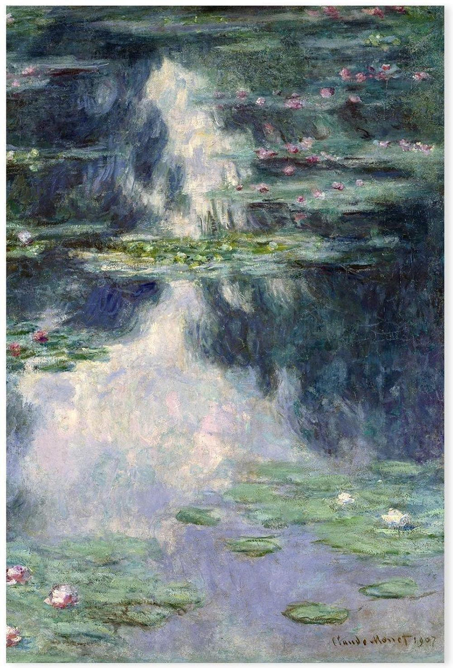 wall-art-print-canvas-poster-framed-Water Lilies 1907 , By Monet-by-Gioia Wall Art-Gioia Wall Art
