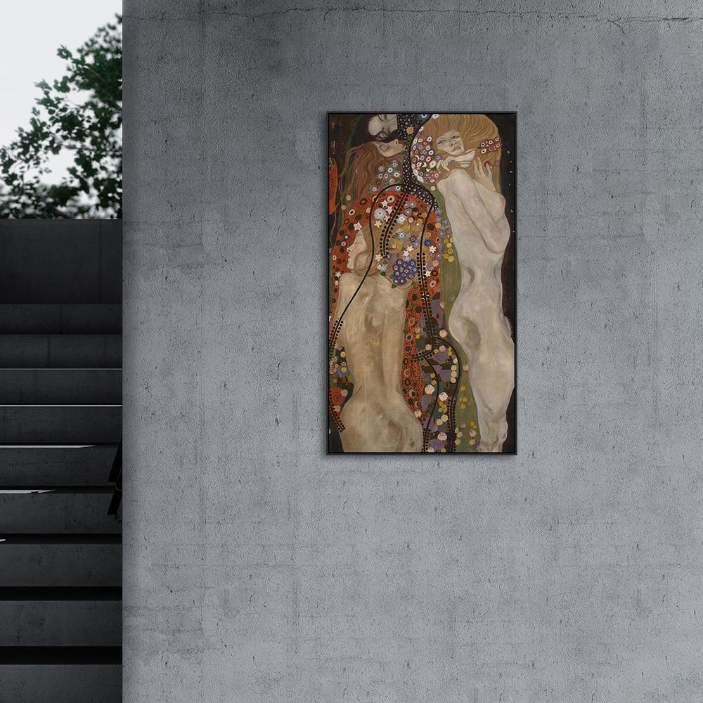wall-art-print-canvas-poster-framed-Water Serpents By Gustav Klimt-by-Gioia Wall Art-Gioia Wall Art