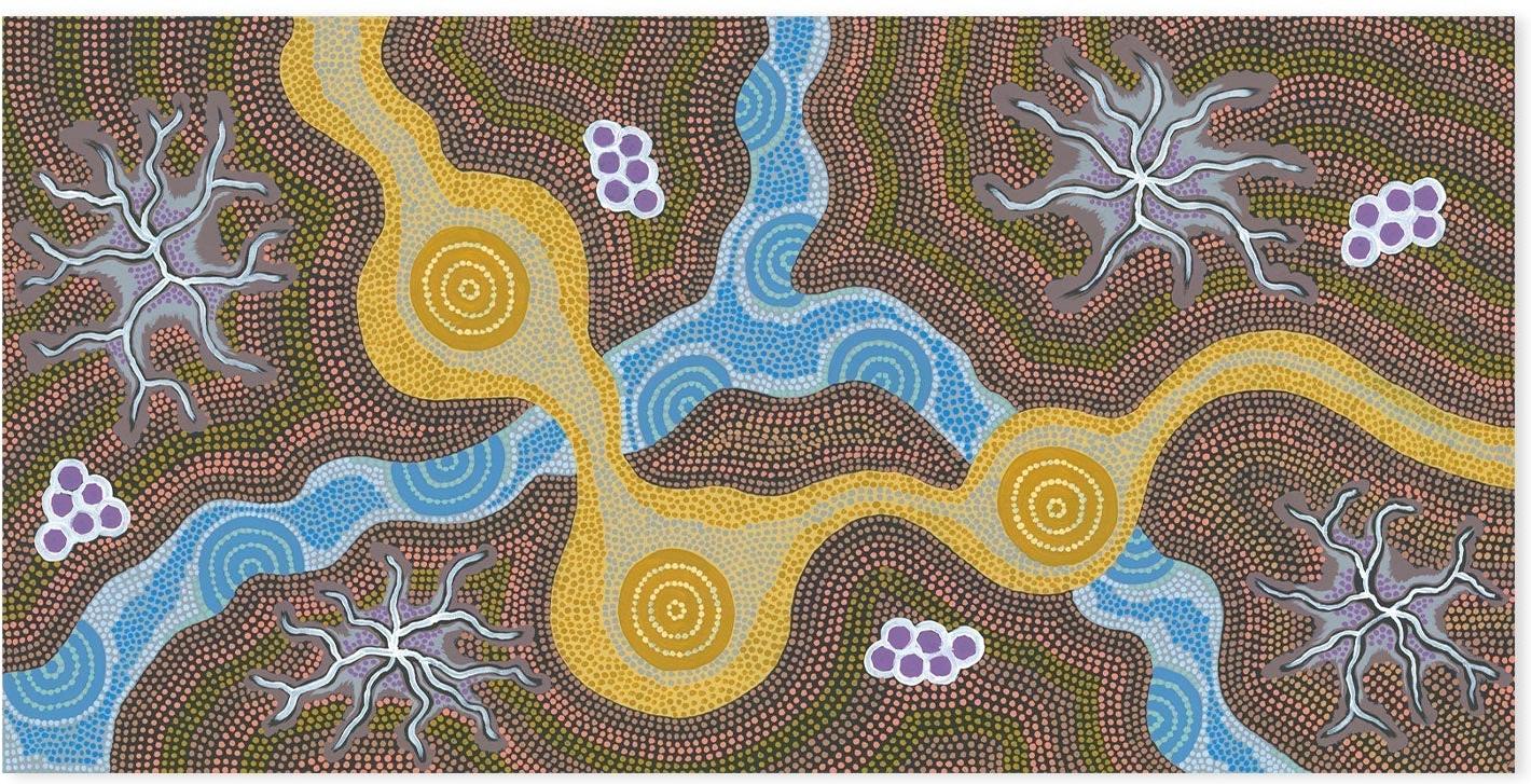 Water Soakage By Azeza Possum Aboriginal Painting Print