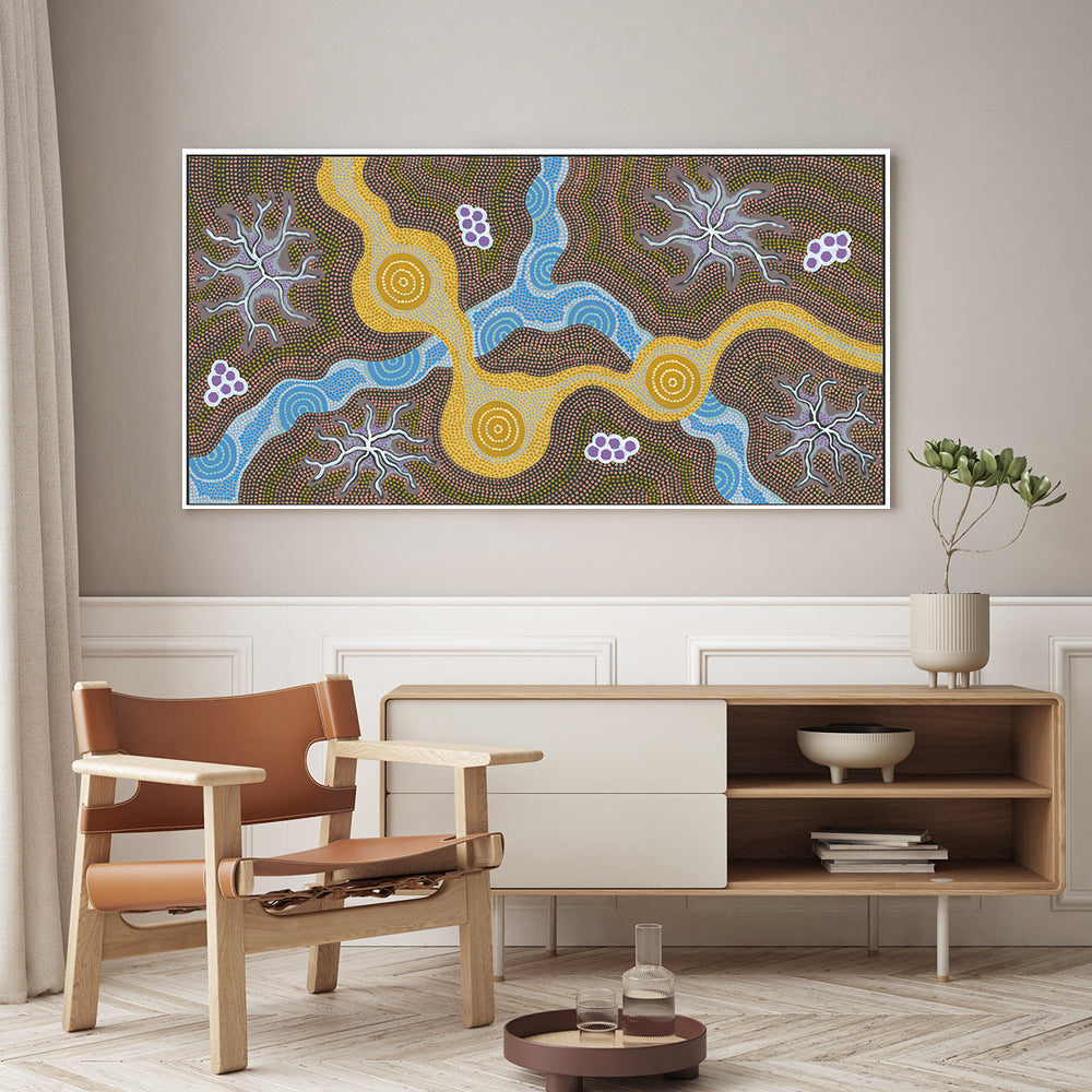 Water Soakage By Azeza Possum Aboriginal Painting Print
