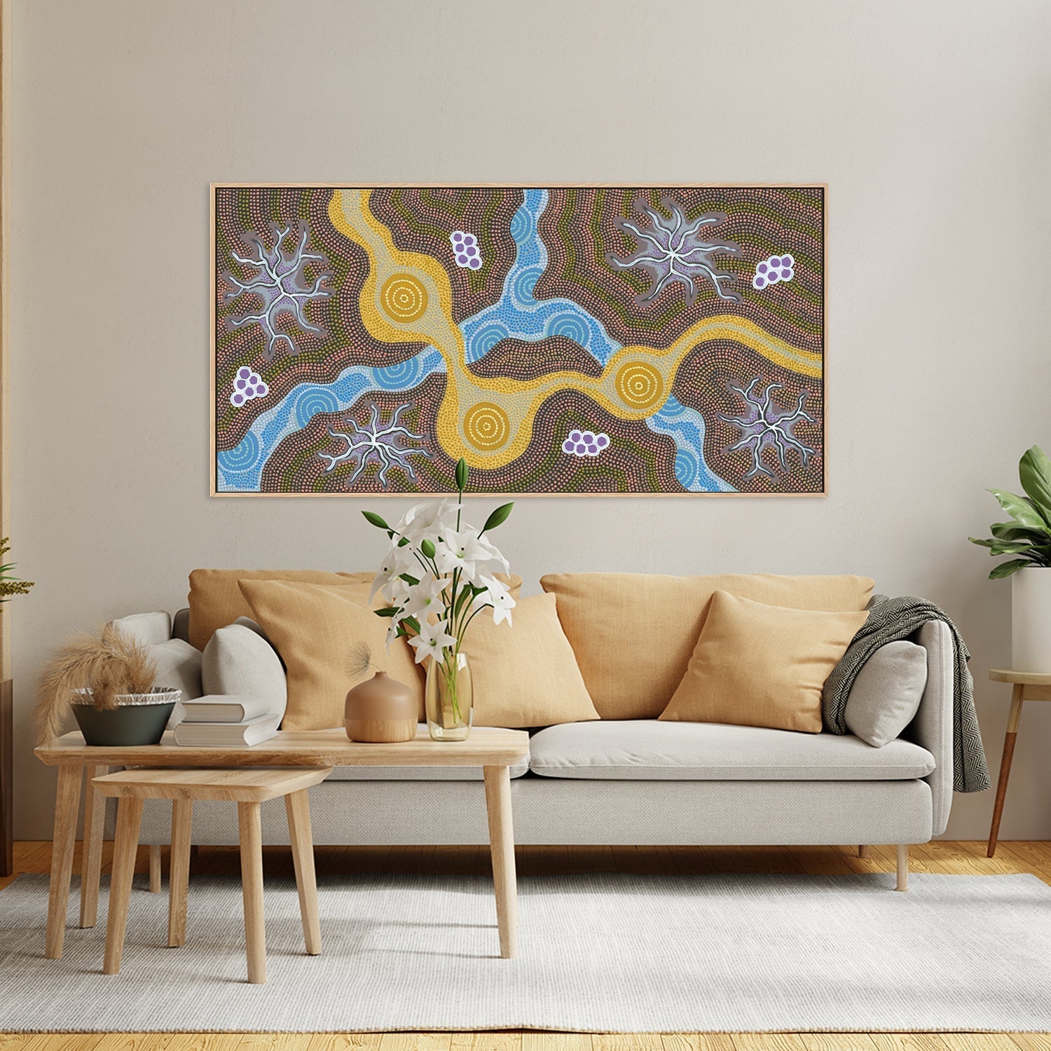 Water Soakage By Azeza Possum Aboriginal Painting Print