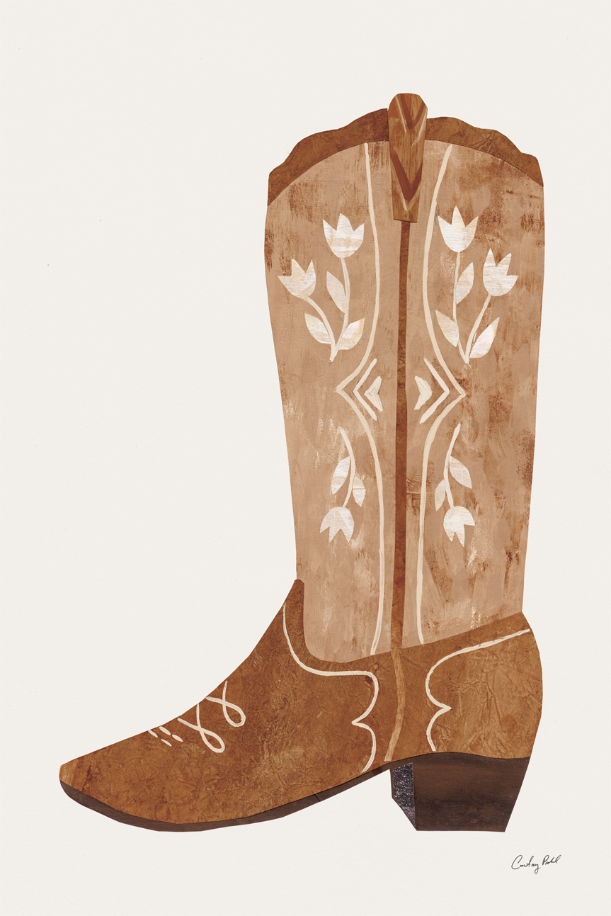 wall-art-print-canvas-poster-framed-Western Cowgirl Boot , By Courtney Prahl-1