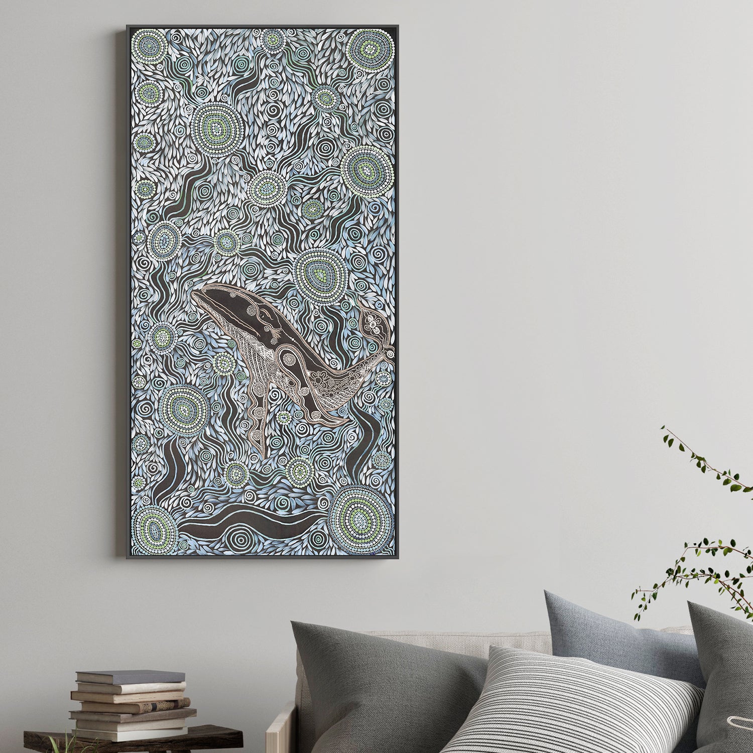 wall-art-print-canvas-poster-framed-Whale Spirit, Blue Tone , By Emma Rigney-2