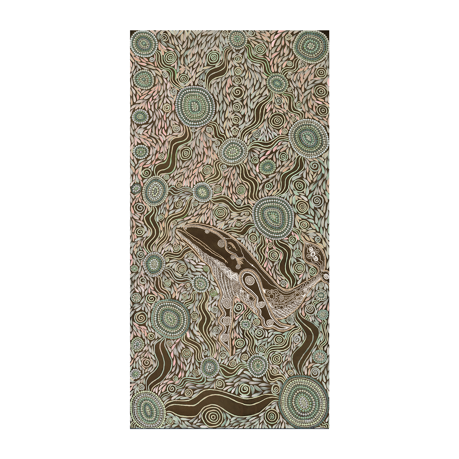 wall-art-print-canvas-poster-framed-Whale Spirit, Earth Green Tone , By Emma Rigney-1