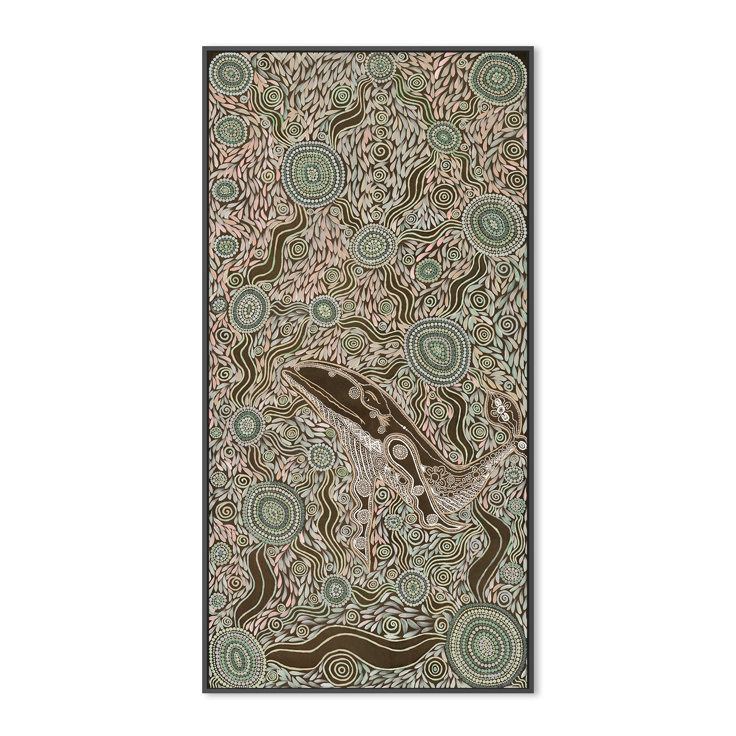 wall-art-print-canvas-poster-framed-Whale Spirit, Earth Green Tone , By Emma Rigney-3