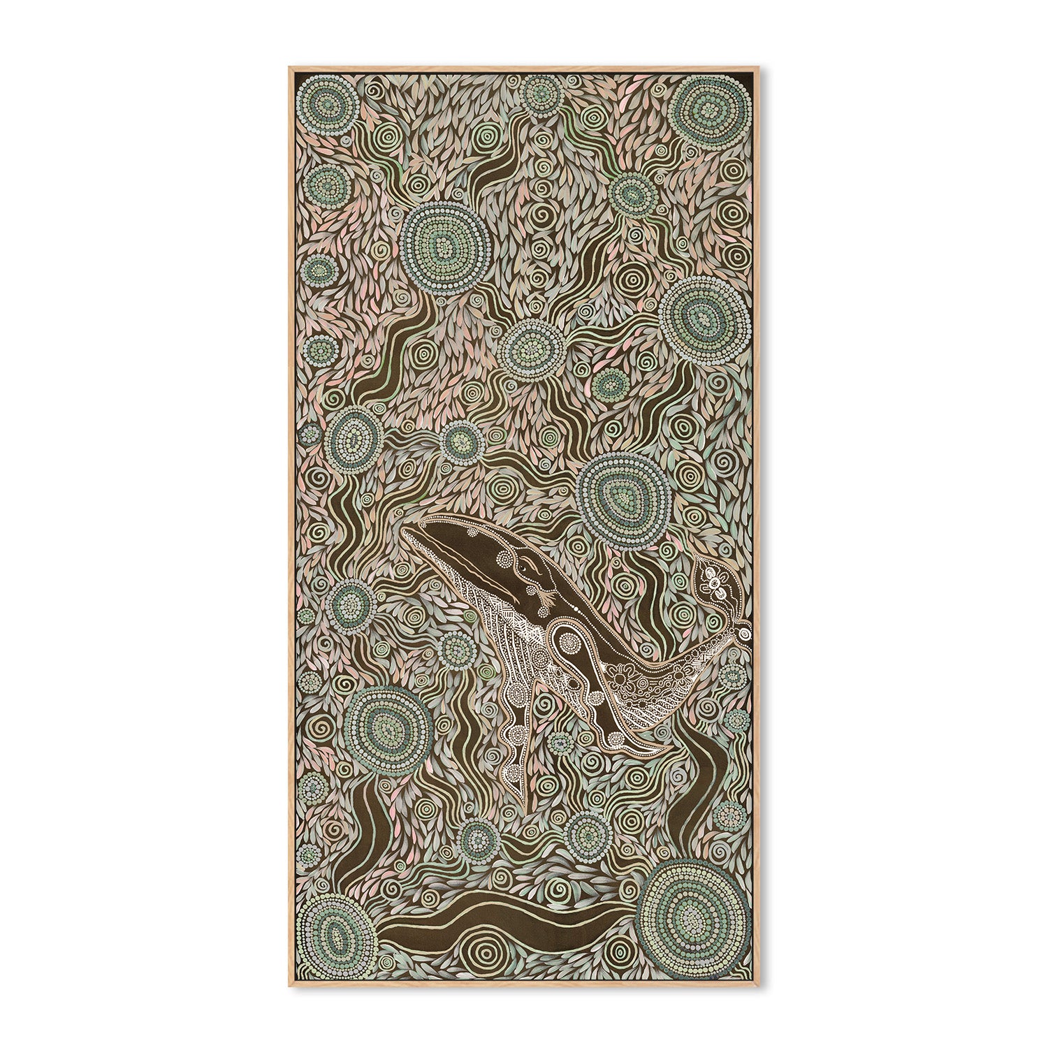 wall-art-print-canvas-poster-framed-Whale Spirit, Earth Green Tone , By Emma Rigney-4