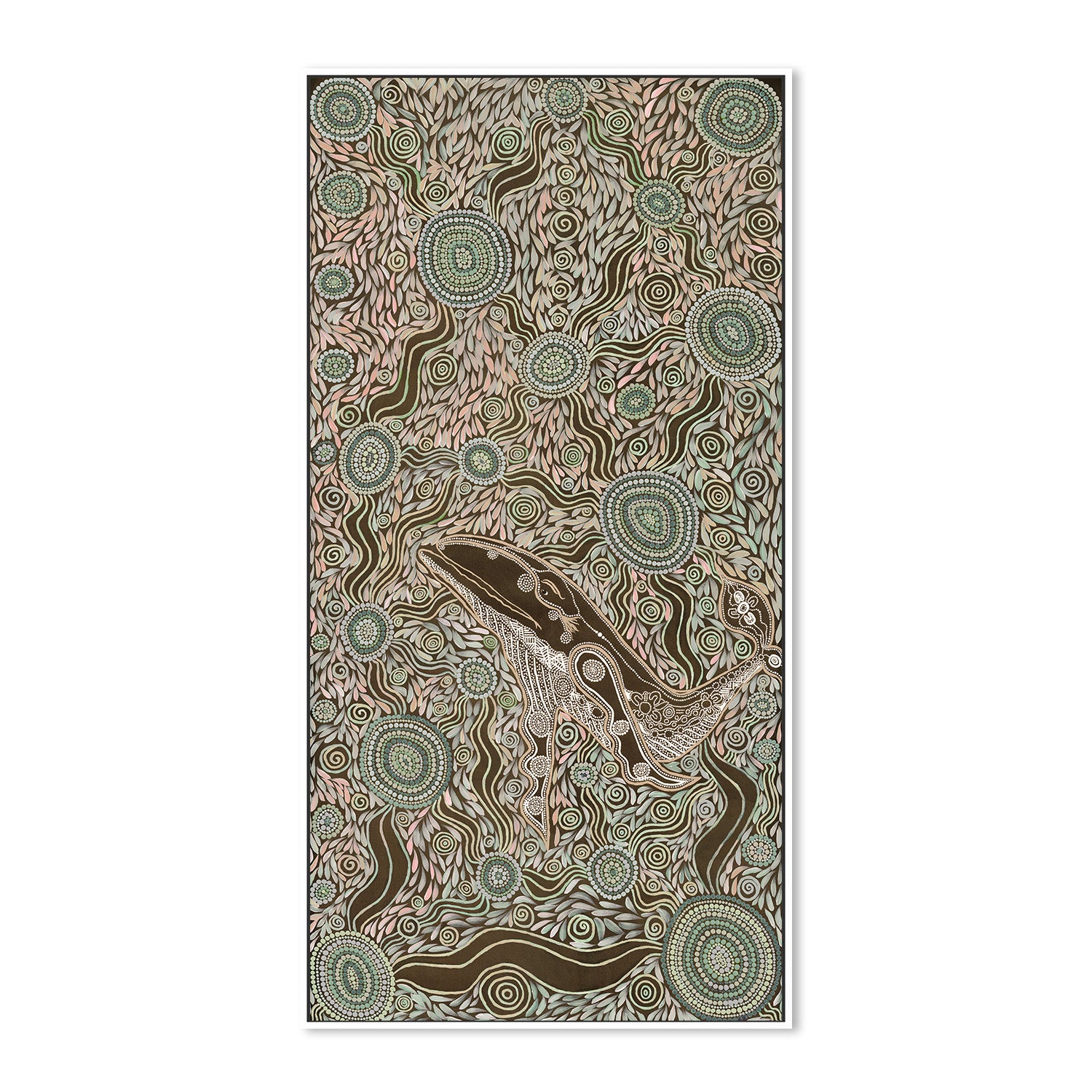 wall-art-print-canvas-poster-framed-Whale Spirit, Earth Green Tone , By Emma Rigney-5