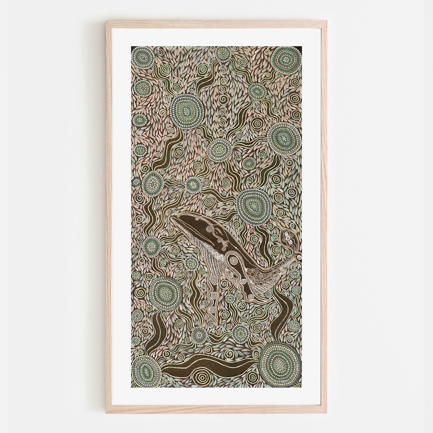 wall-art-print-canvas-poster-framed-Whale Spirit, Earth Green Tone , By Emma Rigney-6