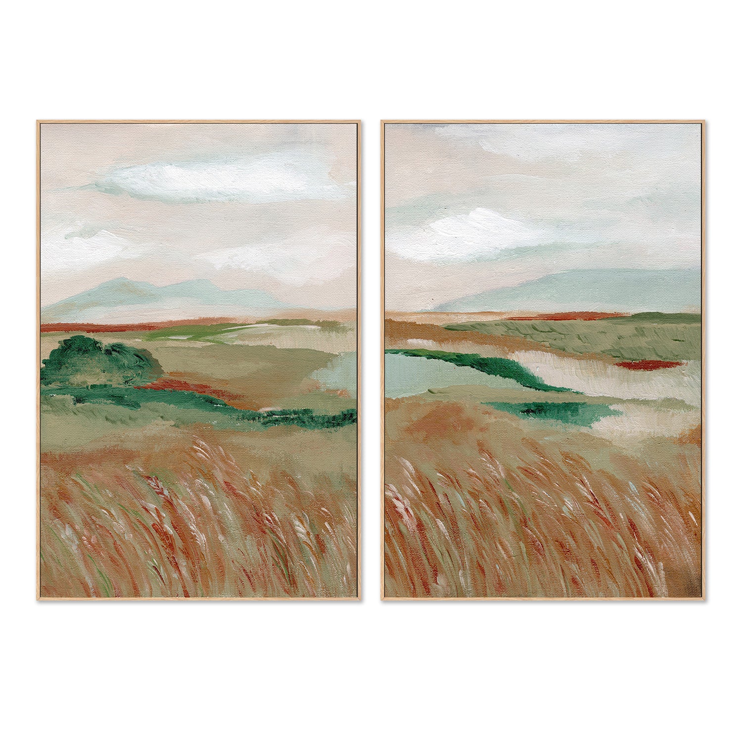 wall-art-print-canvas-poster-framed-Wheat Meadow, Style A & B, Set Of 2 , By Nikita Jariwala-4