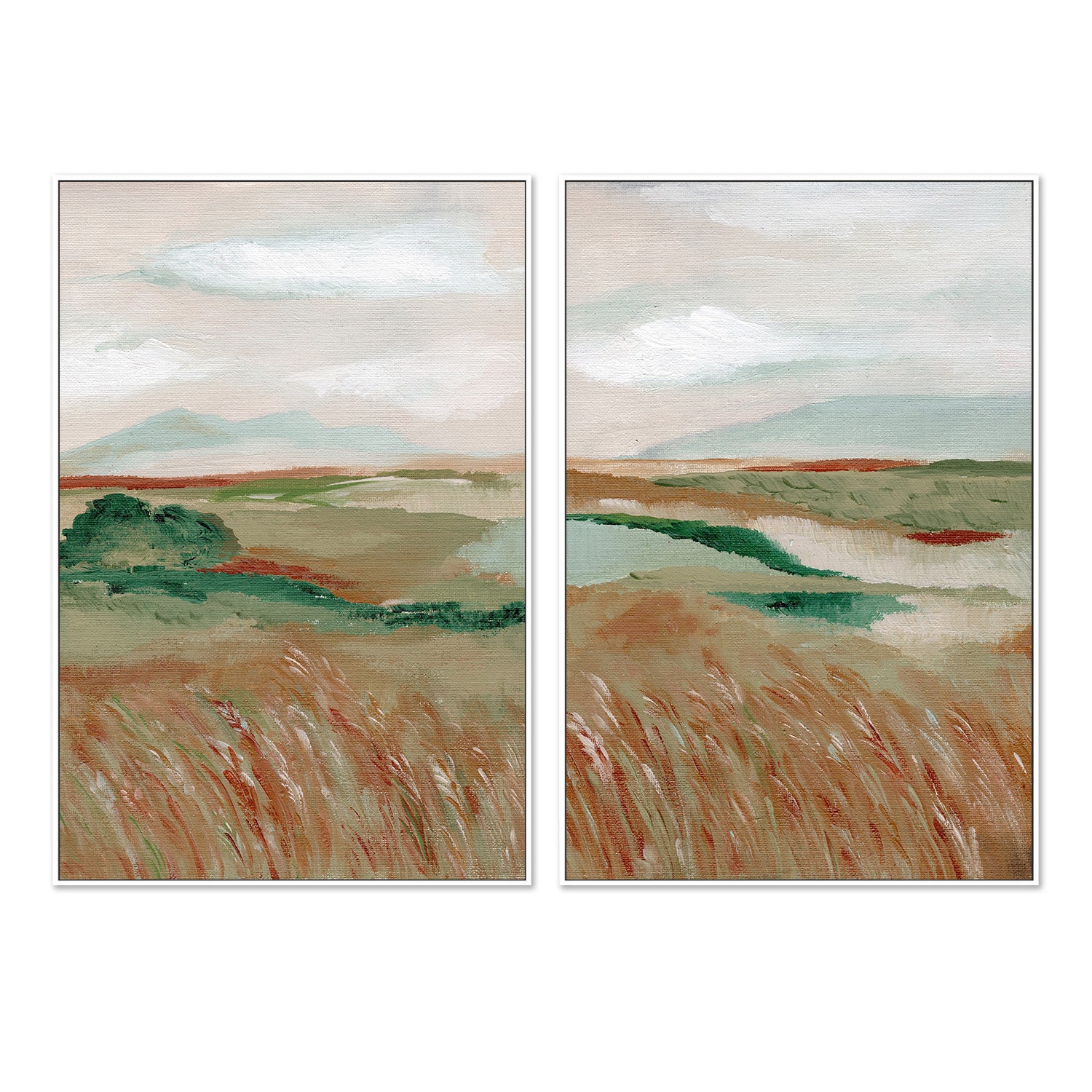 wall-art-print-canvas-poster-framed-Wheat Meadow, Style A & B, Set Of 2 , By Nikita Jariwala-5