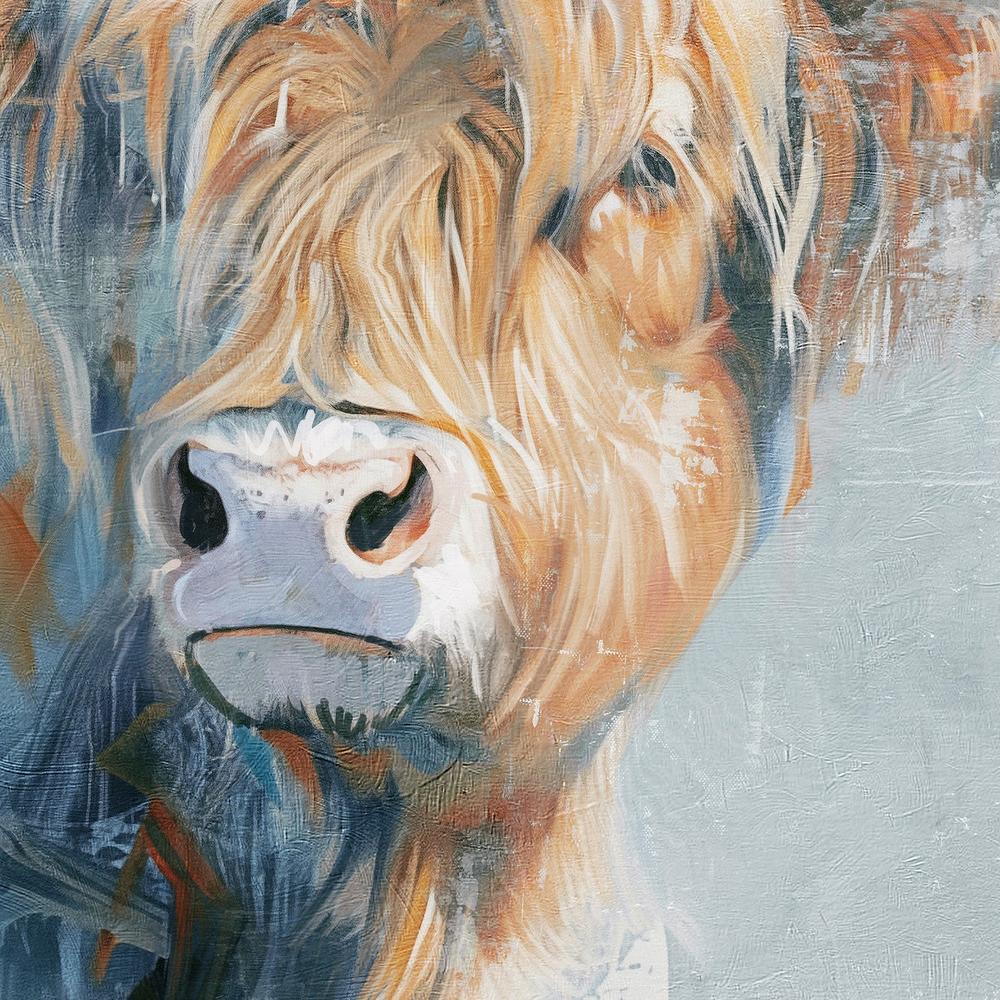 wall-art-print-canvas-poster-framed-Whimsical Highland Cow, Style A-11