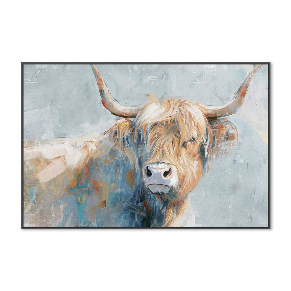 wall-art-print-canvas-poster-framed-Whimsical Highland Cow, Style A-3
