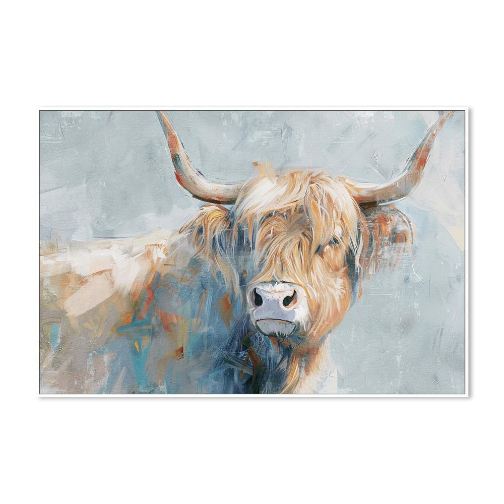 wall-art-print-canvas-poster-framed-Whimsical Highland Cow, Style A-5