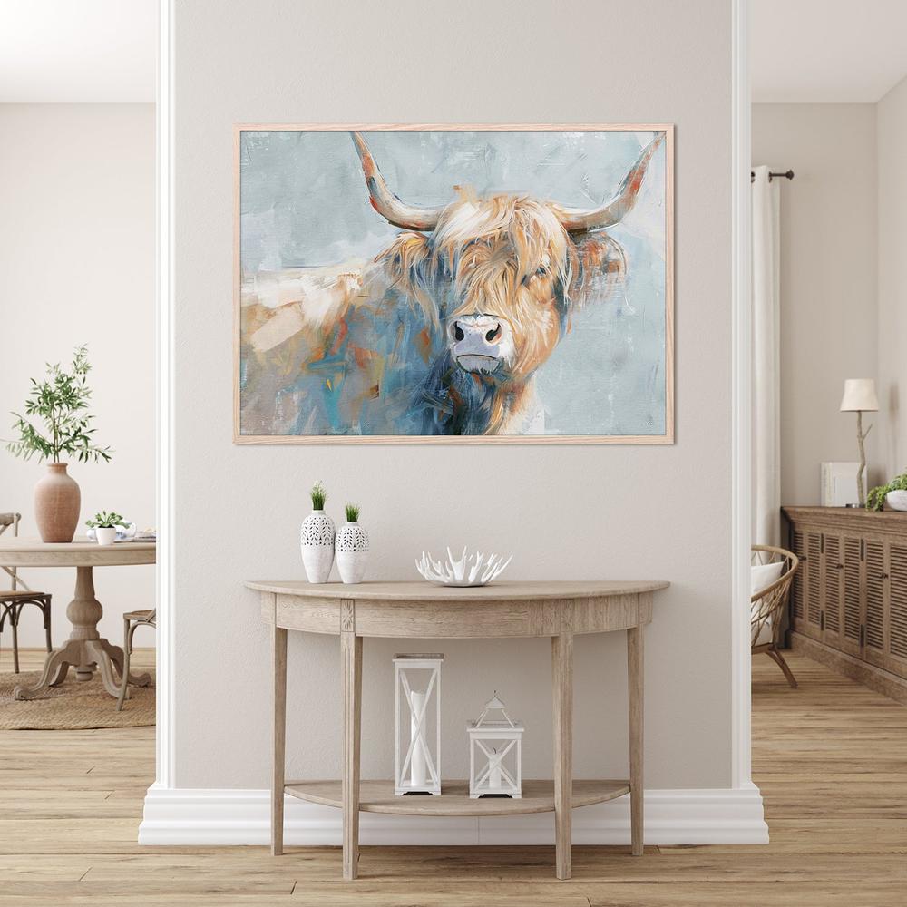 wall-art-print-canvas-poster-framed-Whimsical Highland Cow, Style A-8