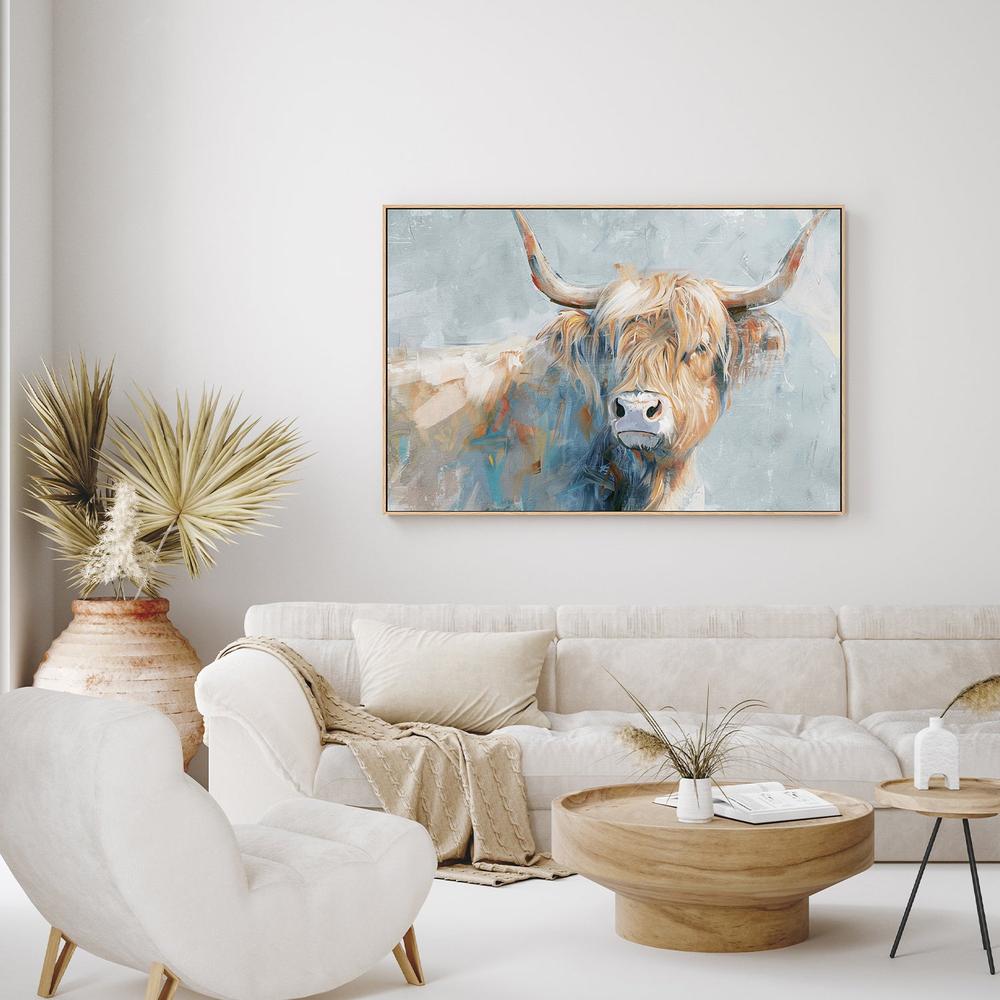 wall-art-print-canvas-poster-framed-Whimsical Highland Cow, Style A-9