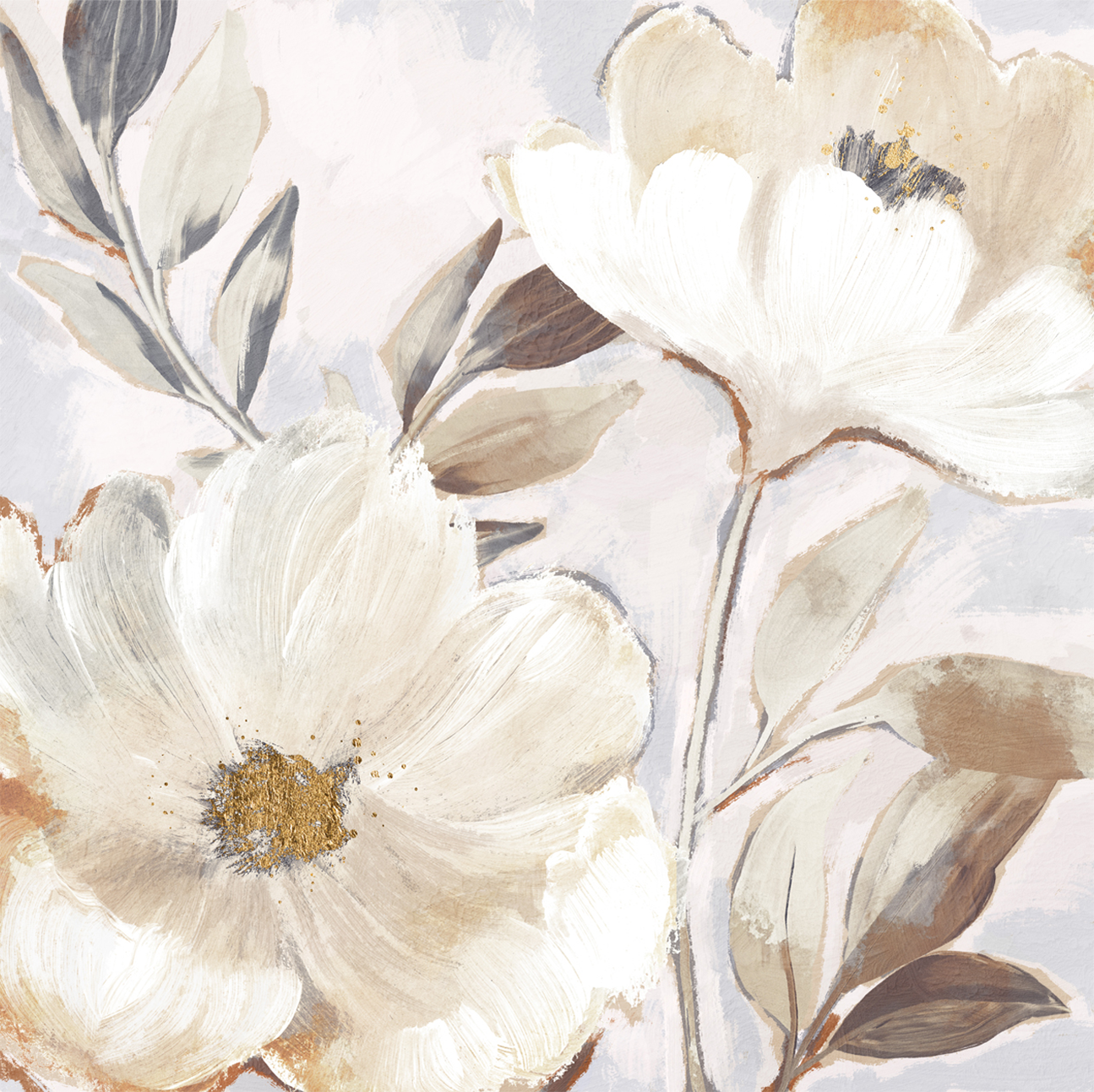 wall-art-print-canvas-poster-framed-Whisper White Florals, Style A , By Nina Blue-1