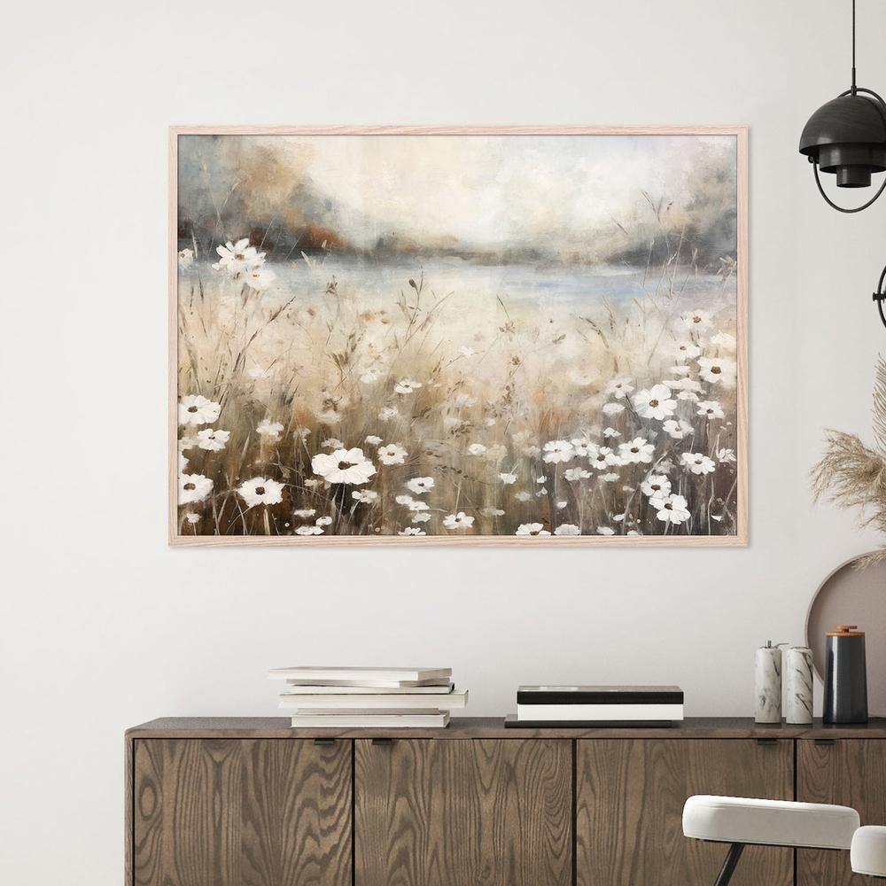 wall-art-print-canvas-poster-framed-White Flower Field, Style A-7