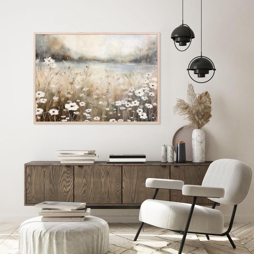 wall-art-print-canvas-poster-framed-White Flower Field, Style A-8