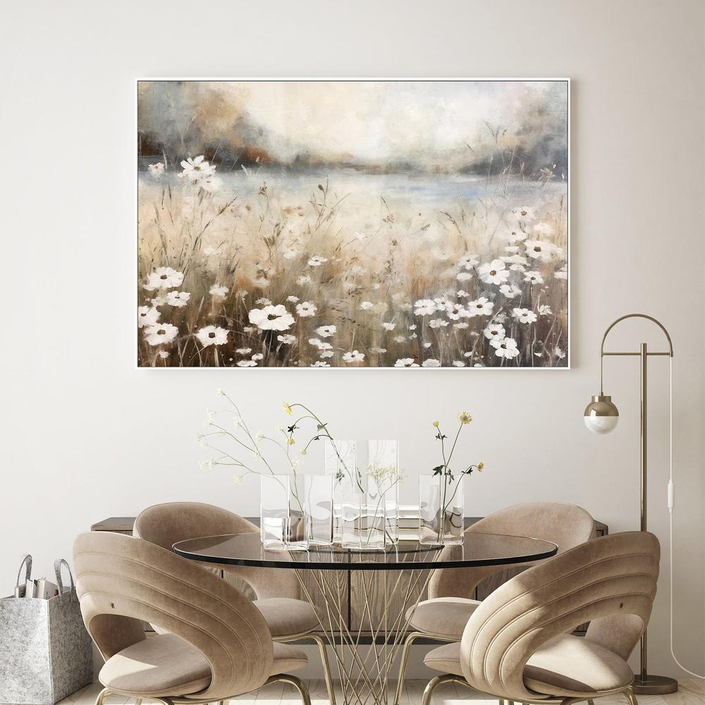 wall-art-print-canvas-poster-framed-White Flower Field, Style A-9