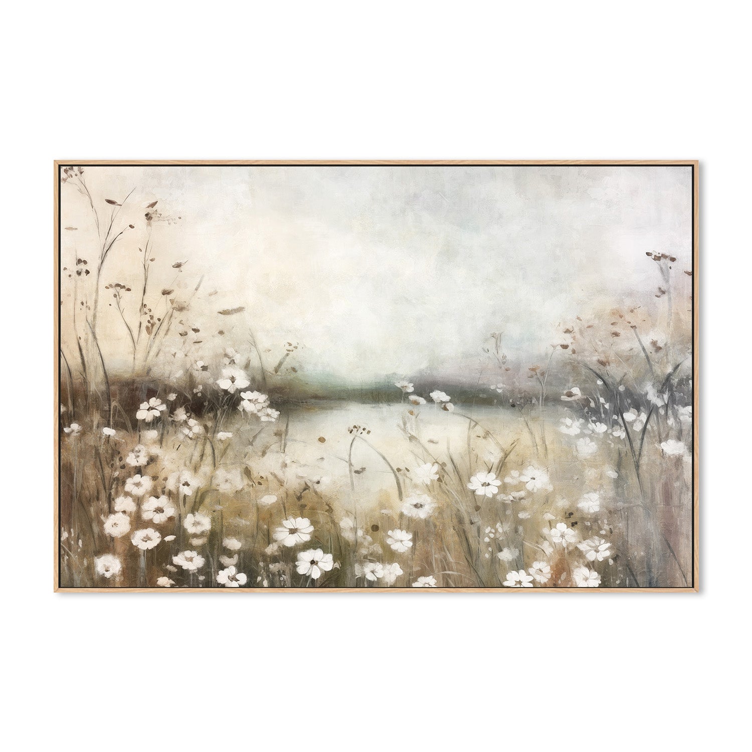 wall-art-print-canvas-poster-framed-White Flower Field, Style B-4