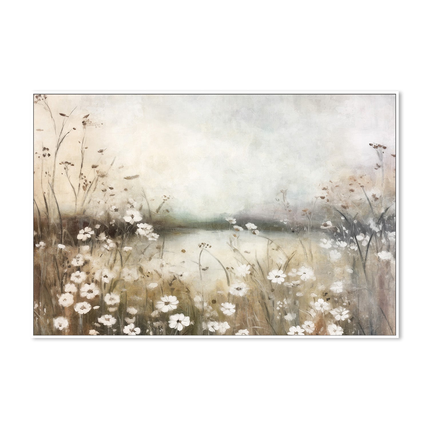 wall-art-print-canvas-poster-framed-White Flower Field, Style B-5