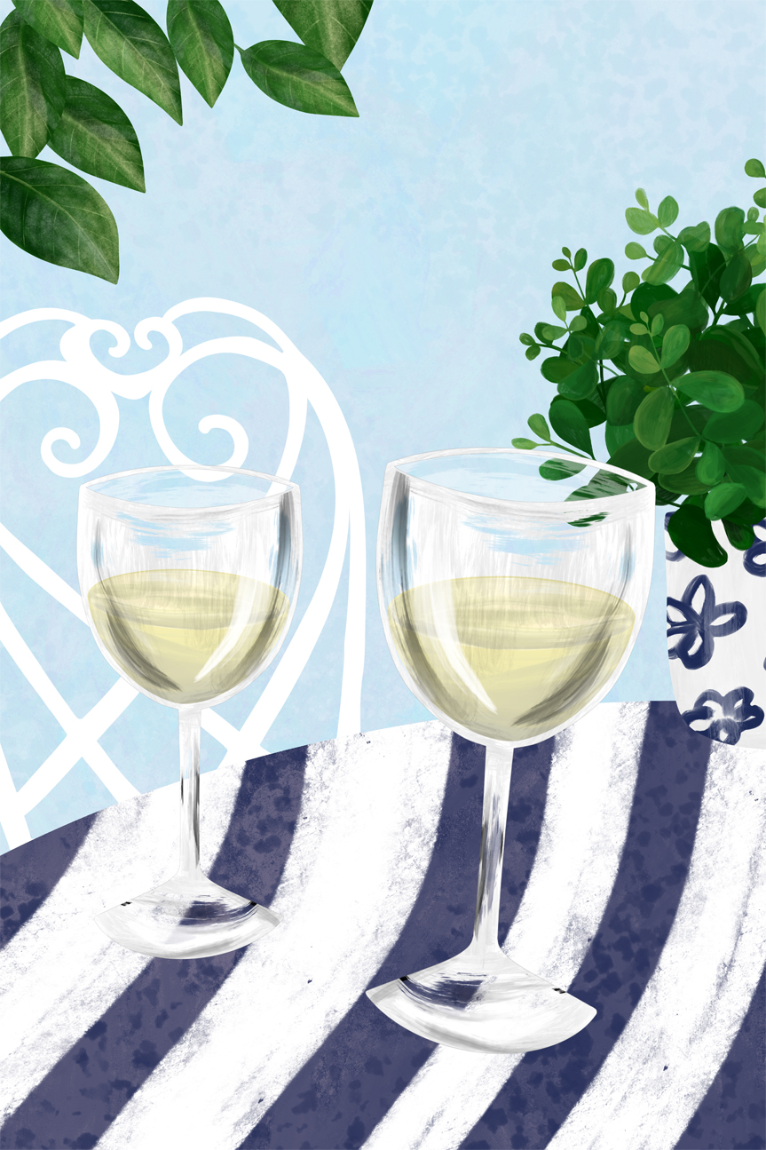 wall-art-print-canvas-poster-framed-White Wine Under The Tree , By Emelie Maria-1