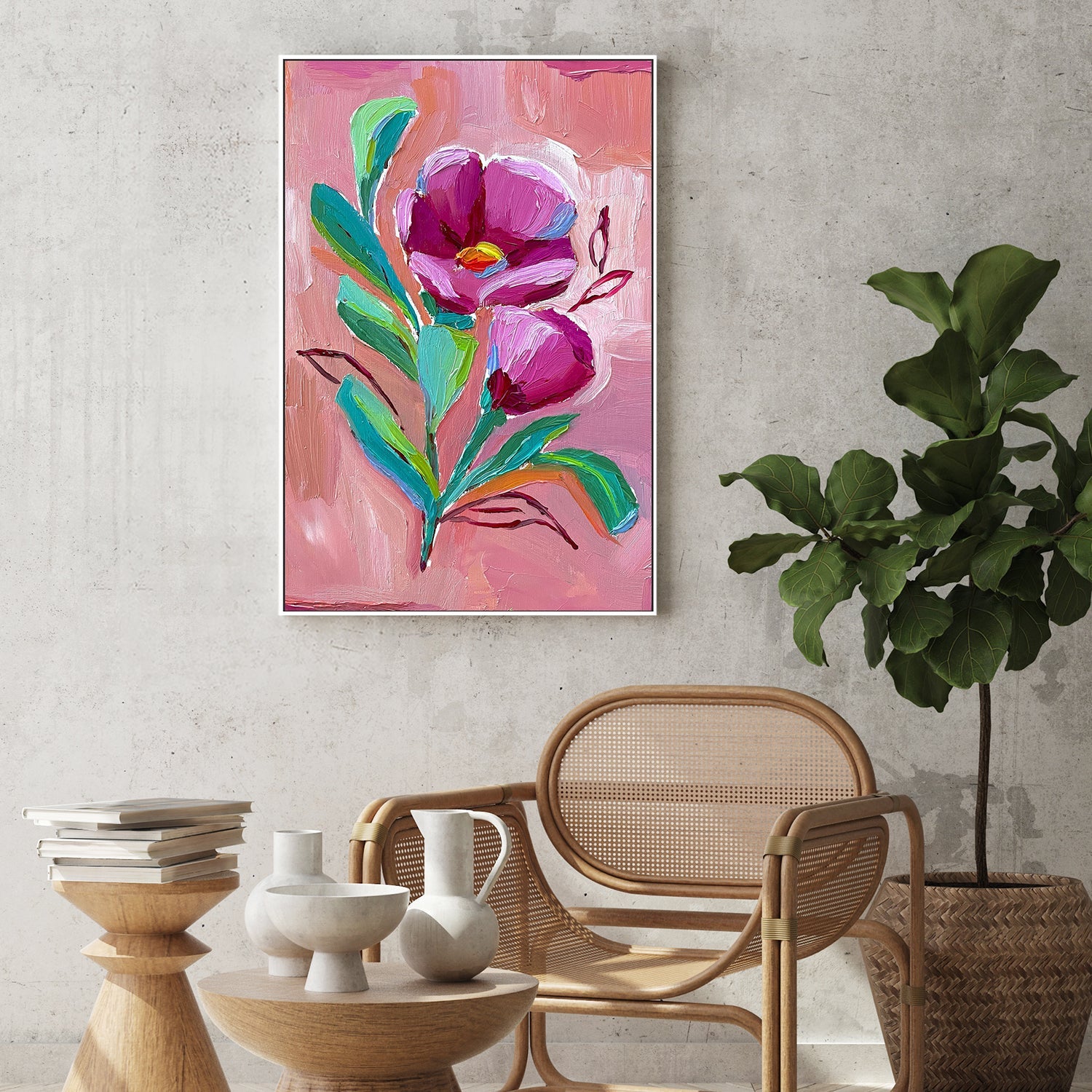 wall-art-print-canvas-poster-framed-Wild Bloomon Mauve , By Kelly Angelovic-7