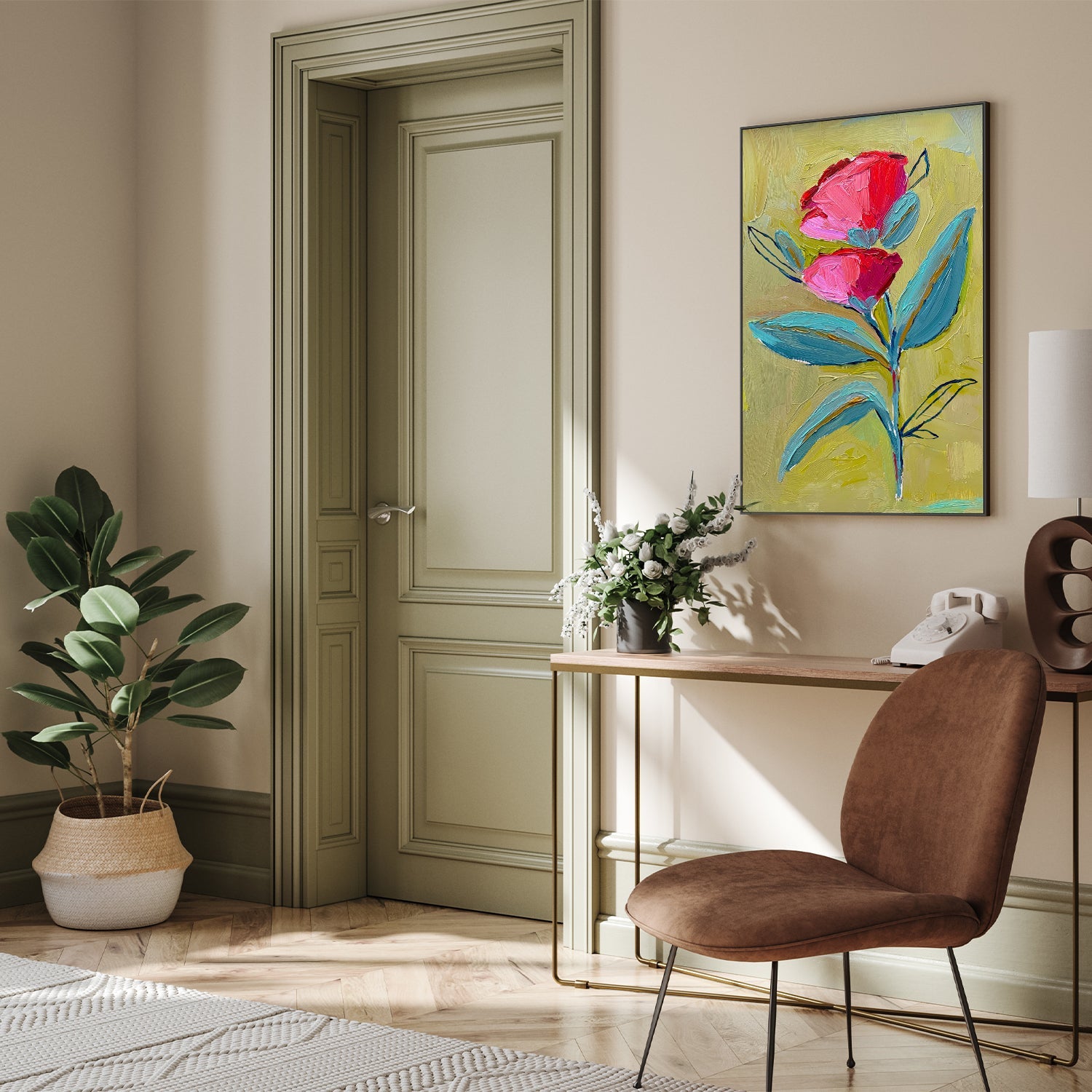 wall-art-print-canvas-poster-framed-Wild Bloomon Ochre , By Kelly Angelovic-7