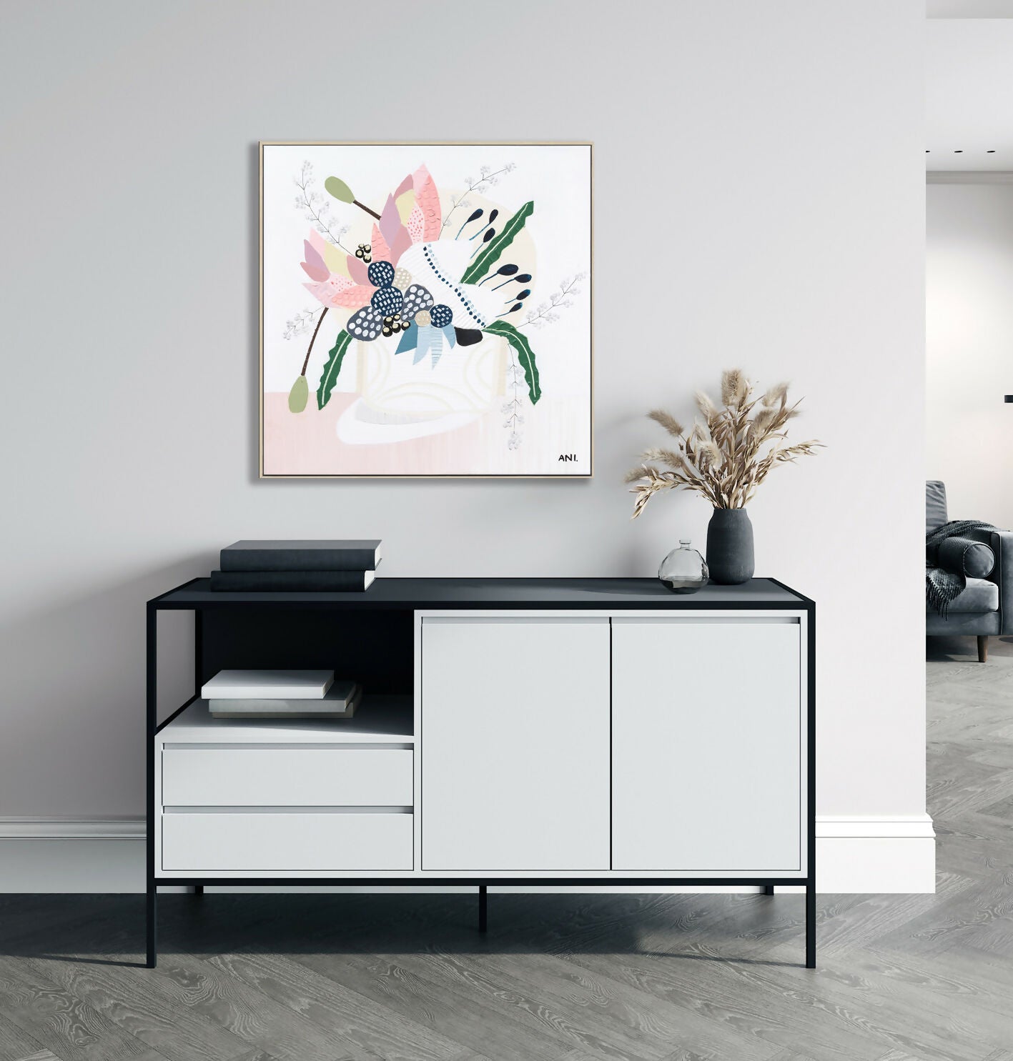 wall-art-print-canvas-poster-framed-Wild Flowers, Original Hand-Painted Canvas By Ani Ipradjian , By Ani Ipradjian-4