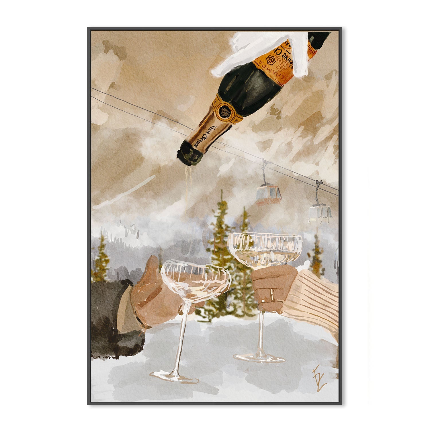 wall-art-print-canvas-poster-framed-Winter Champagne , By Ekaterina Zagorska-3