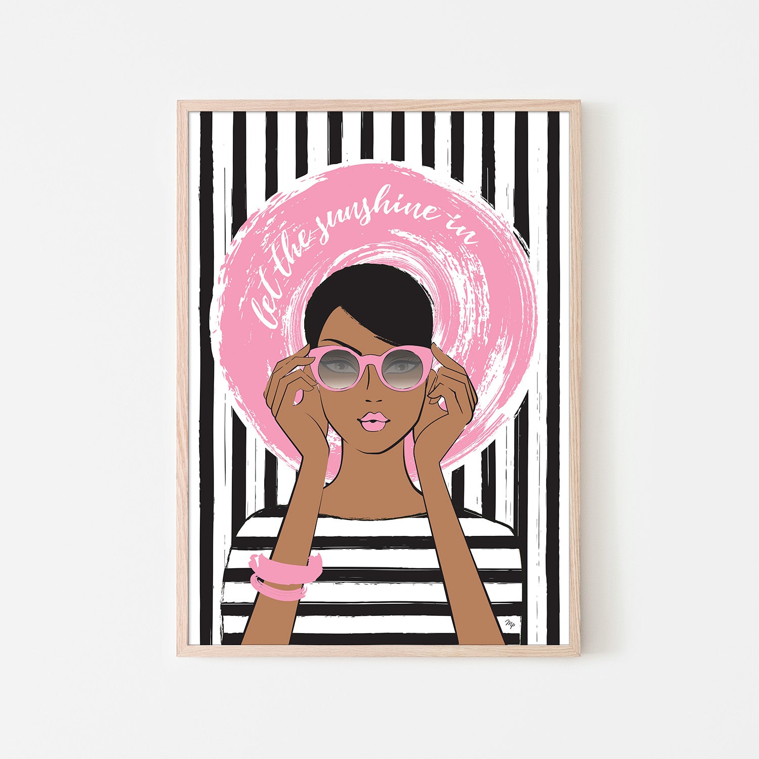 wall-art-print-canvas-poster-framed-Woman in Pink Sunglasses-6