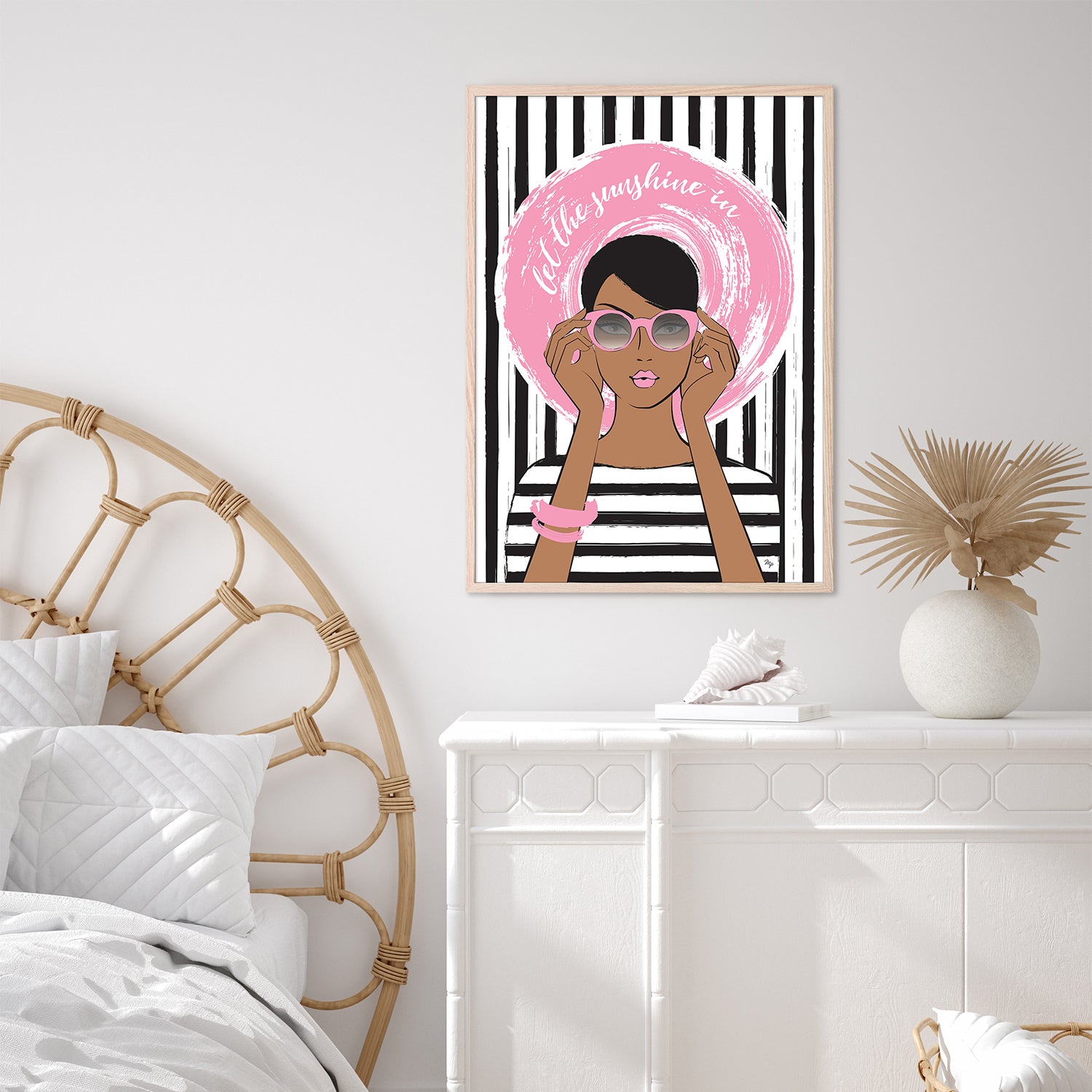 wall-art-print-canvas-poster-framed-Woman in Pink Sunglasses-9