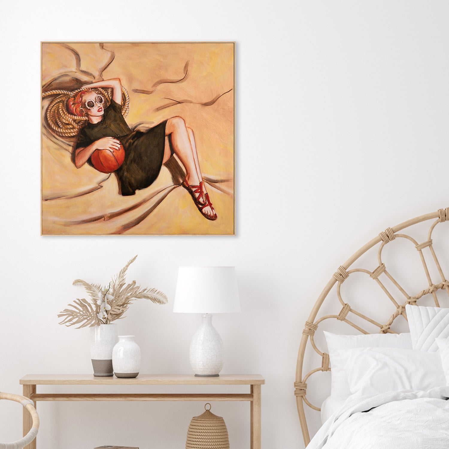 wall-art-print-canvas-poster-framed-Woman With Ball , By Sarah Morrissette-2