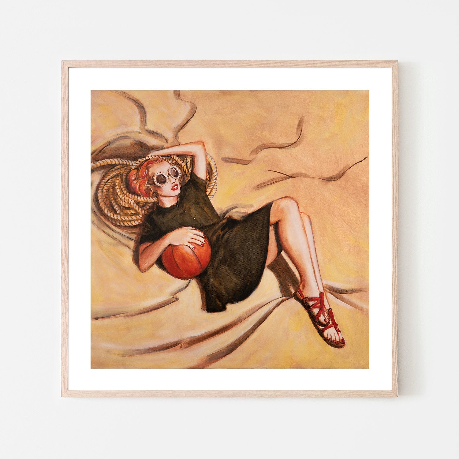 wall-art-print-canvas-poster-framed-Woman With Ball , By Sarah Morrissette-6