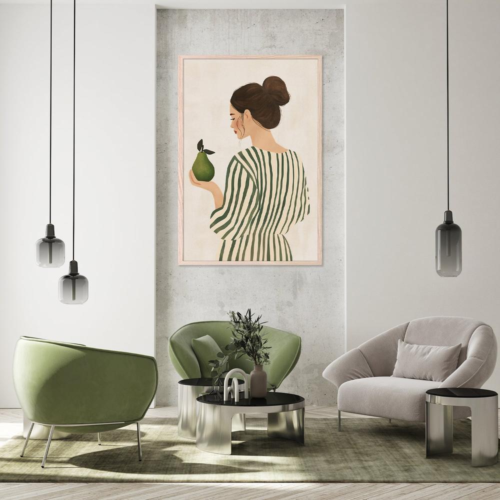 wall-art-print-canvas-poster-framed-Woman With Green Pear-8