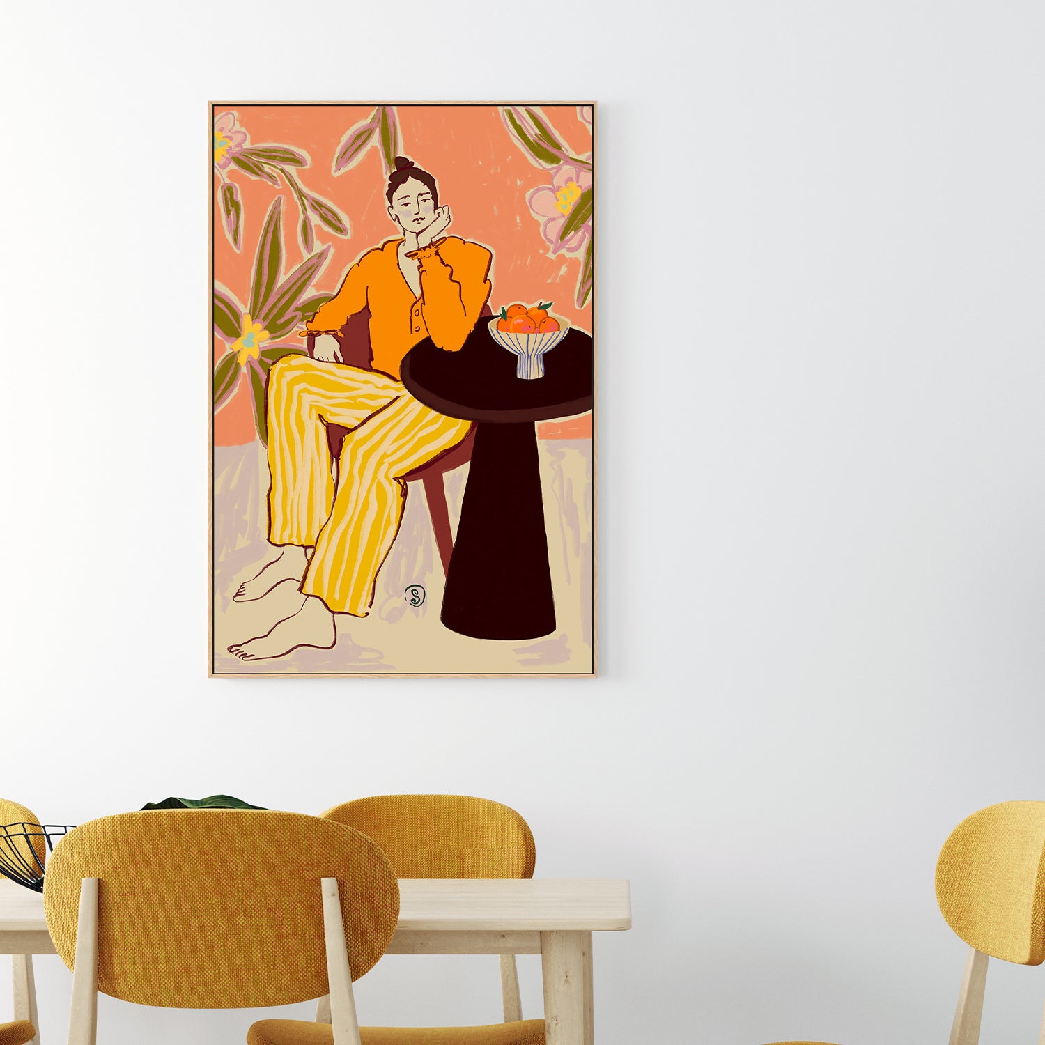 wall-art-print-canvas-poster-framed-Woman With Oranges , By Sandra Poliakov-2