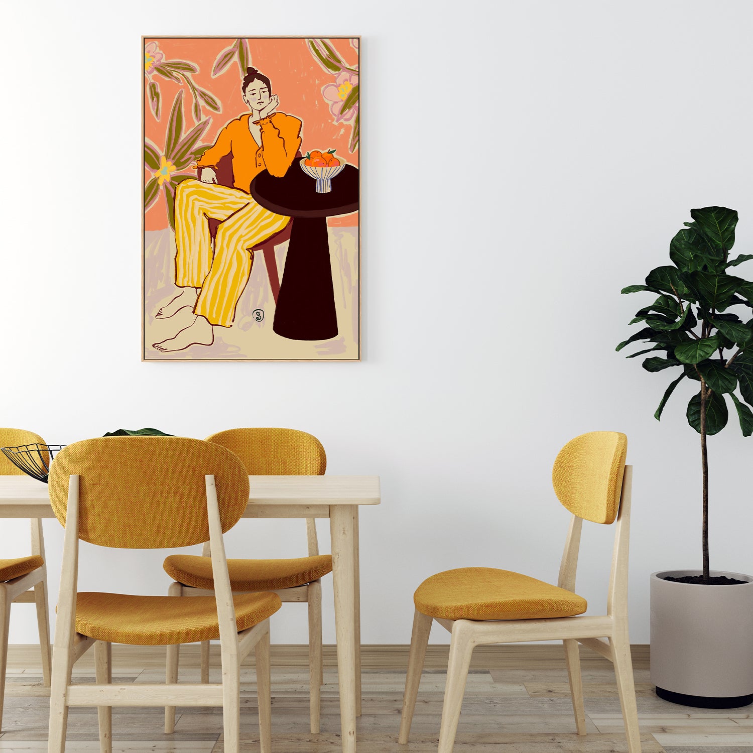 wall-art-print-canvas-poster-framed-Woman With Oranges , By Sandra Poliakov-7