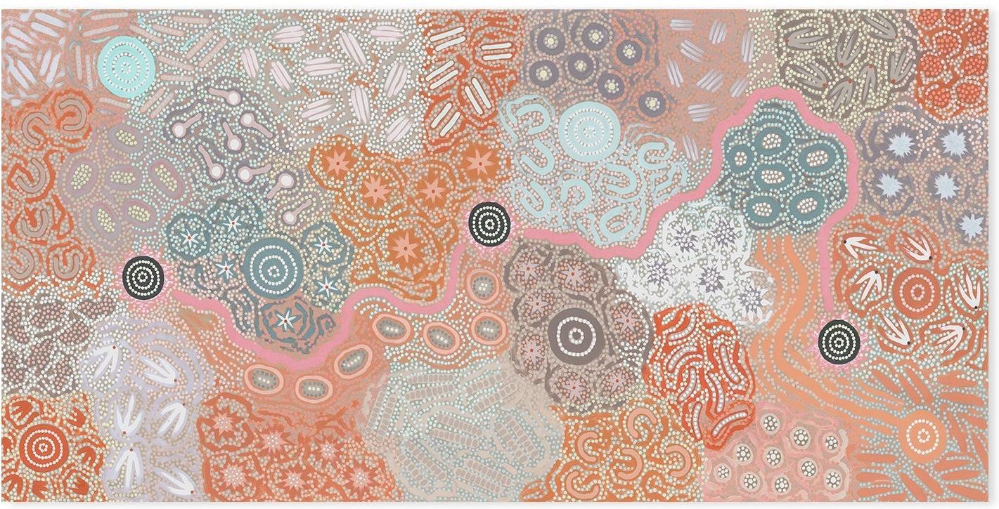 Women’s Ceremony Dancing Feather Style A By Azeza Possum Aboriginal Painting Print