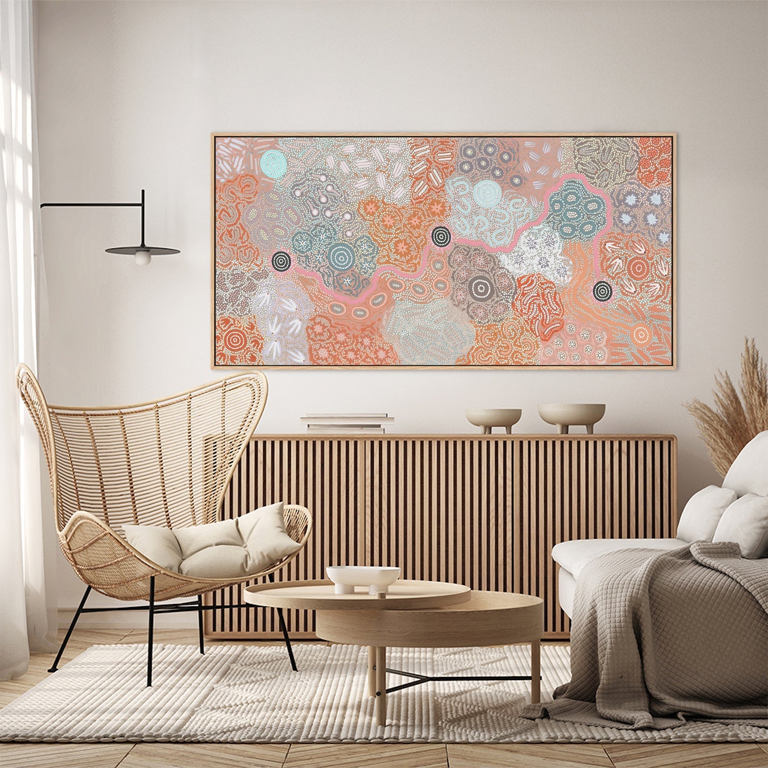 Women’s Ceremony Dancing Feather Style A By Azeza Possum Aboriginal Painting Print