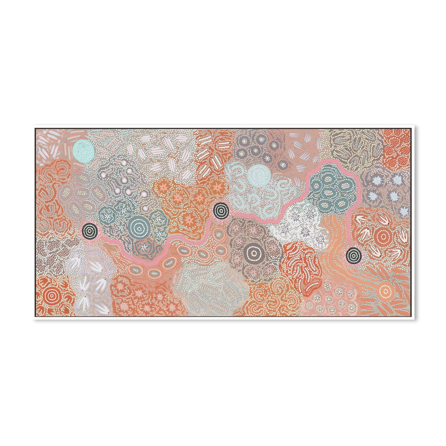 Women’s Ceremony Dancing Feather Style A By Azeza Possum Aboriginal Painting Print